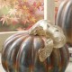 Glitzhome S/2 Blue/Gold GlitteryGlass Pumpkin