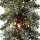 Glitzhome 24"D Pre-Lit Glittered Pine Cone Christmas Wreath and Matched 2pk 9ft Garland Set and 2pk Flocked Christmas Tree with Timer