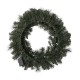 Glitzhome 24"D Pre-Lit Glittered Pine Cone Christmas Wreath and Matched 2pk 9ft Garland Set and 2pk Flocked Christmas Tree with Timer