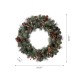 Glitzhome 24"D Pre-Lit Glittered Pine Cone Christmas Wreath and Matched 2pk 9ft Garland Set and 2pk Flocked Christmas Tree with Timer