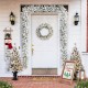 Glitzhome 36"D Oversized Pre-Lit Snow Flocked Christmas Wreath and Matched 2pk 9ft Garland Set with Timer
