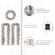 Glitzhome 36"D Oversized Pre-Lit Snow Flocked Christmas Wreath and Matched 2pk 9ft Garland Set with Timer