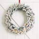 Glitzhome 36"D Oversized Pre-Lit Snow Flocked Christmas Wreath and Matched 2pk 9ft Garland Set with Timer
