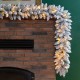 Glitzhome 36"D Oversized Pre-Lit Snow Flocked Christmas Wreath and Matched 2pk 9ft Garland Set with Timer