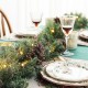 Glitzhome Set of 2  9ft Pre-Lit Glittered Pine Cone Christmas Garland, with Warm White LED Lights with Timer