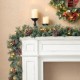 Glitzhome Set of 2  9ft Pre-Lit Glittered Pine Cone Christmas Garland, with Warm White LED Lights with Timer