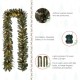 Glitzhome Set of 2 9ft Pre-Lit Greenery Pine Cone Christmas Garland, With Warm White LED Lights with Timer
