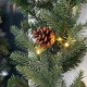 Glitzhome Set of 2 9ft Pre-Lit Greenery Pine Cone Christmas Garland, With Warm White LED Lights with Timer