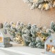 Glitzhome Set of 2 9ft Pre-Lit Snow Flocked Christmas Garland, with Warm White LED Lights  with Timer