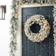 Glitzhome Set of 2 9ft Pre-Lit Snow Flocked Christmas Garland, with Warm White LED Lights  with Timer