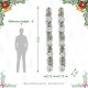 Glitzhome Set of 2 9ft Pre-Lit Snow Flocked Greenery Pine Poinsettia Christmas Garland, with 50 Warm White Lights with Timer
