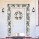 Glitzhome Set of 2 9ft Pre-Lit Snow Flocked Greenery Pine Poinsettia Christmas Garland, with 50 Warm White Lights with Timer