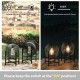 Glitzhome Set of 2 11.5"H Metal Mesh Black Solar Powered Outdoor Lantern with Stand
