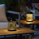 Glitzhome Set of 2 8.75"H Black Metal Cutout Solar Powered Outdoor Hanging Lantern with Edison Bulb
