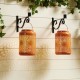 Glitzhome Set of 2 8.75"H Orange Metal Cutout Solar Powered Outdoor Hanging Lantern with Edison Bulb
