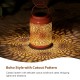 Glitzhome Set of 2 8.75"H Orange Metal Cutout Solar Powered Outdoor Hanging Lantern with Edison Bulb
