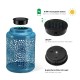 Glitzhome Set of 2 8.75"H Blue Metal Cutout Solar Powered Outdoor Hanging Lantern with Edison Bulb