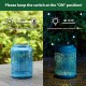 Glitzhome Set of 2 8.75"H Blue Metal Cutout Solar Powered Outdoor Hanging Lantern with Edison Bulb