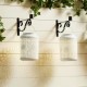 Glitzhome Set of 2 8.75"H White Metal Cutout Solar Powered Outdoor Hanging Lantern with Edison Bulb