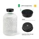 Glitzhome Set of 2 8.75"H White Metal Cutout Solar Powered Outdoor Hanging Lantern with Edison Bulb