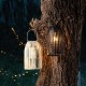 Glitzhome Set of 2 9.75 Metal Woven Black Solar Powered Outdoor Hanging Lantern