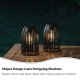 Glitzhome Set of 2 9.75 Metal Woven Black Solar Powered Outdoor Hanging Lantern