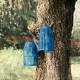 Glitzhome Set of 2 9.75 Metal Woven Blue Solar Powered Outdoor Hanging Lantern