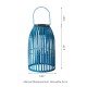 Glitzhome Set of 2 9.75 Metal Woven Blue Solar Powered Outdoor Hanging Lantern