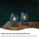 Glitzhome Set of 2 9.75 Metal Woven Blue Solar Powered Outdoor Hanging Lantern