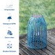 Glitzhome Set of 2 9.75 Metal Woven Blue Solar Powered Outdoor Hanging Lantern