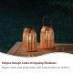 Glitzhome Set of 2 9.75 Metal Woven Orange Solar Powered  Outdoor Hanging Lantern