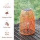Glitzhome Set of 2 9.75 Metal Woven Orange Solar Powered  Outdoor Hanging Lantern