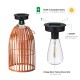 Glitzhome Set of 2 9.75 Metal Woven Orange Solar Powered  Outdoor Hanging Lantern