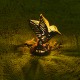 Glitzhome 9.75"H Set of 2 Black and Gold Metal Cutout Flying Hummingbird Silhouette Solar Powered Edison Bulb Outdoor Lantern