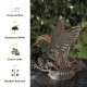 Glitzhome 9.75"H Set of 2 Black and Gold Metal Cutout Flying Hummingbird Silhouette Solar Powered Edison Bulb Outdoor Lantern