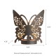 Glitzhome 9"L  Set of 2 Black and Gold Metal Cutout Flying Butterfly Silhouette Solar Powdered Edison Bulb Outdoor Lantern.