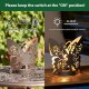 Glitzhome 9"L  Set of 2 Black and Gold Metal Cutout Flying Butterfly Silhouette Solar Powdered Edison Bulb Outdoor Lantern.