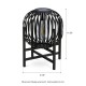 Glitzhome 11.50"H Set of 2 Black Metal Stripes Solar Powered Edison Bulb Outdoor Lantern with Stand
