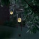 Glitzhome 32"H Set of 2 Solar Powered Windchime with Crackle Bulb