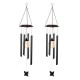 Glitzhome 32"H Set of 2 Solar Powered Windchime with Crackle Bulb