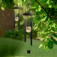 Glitzhome 32"H Set of 2 Solar Powered Windchime with Crackle Bulb