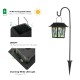 Glitzhome 30"H Set of 2 Solar Powered Butterfly Scene Pattern Garden Lamp or Pathway Light with Ground Stake (KD)