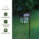 Glitzhome 30"H Set of 2 Solar Powered Butterfly Scene Pattern Garden Lamp or Pathway Light with Ground Stake (KD)