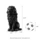 Glitzhome Set of 2 - 20.75"H MGO Black Sitting Lion Garden Statue