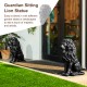 Glitzhome Set of 2 - 20.75"H MGO Black Sitting Lion Garden Statue