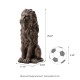 Glitzhome Set of 2 - 28"H MGO Bronze Sitting Lion Garden Statue