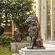 Glitzhome Set of 2 - 28"H MGO Bronze Sitting Lion Garden Statue