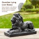 Glitzhome Set of 2 - 21.75"L MGO Black Lying Lion Garden Statue