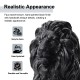 Glitzhome Set of 2 - 21.75"L MGO Black Lying Lion Garden Statue