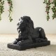 Glitzhome Set of 2 - 21.75"L MGO Black Lying Lion Garden Statue